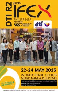 DTI Region 2 team showcasing Cagayan Valley products at IFEX Philippines 2025, featuring vibrant booth displays and engaged trade promotions officers